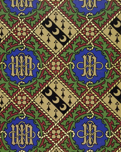 Diamantdruck kirchliches Tapetendesign von Augustus Welby Northmore Pugin